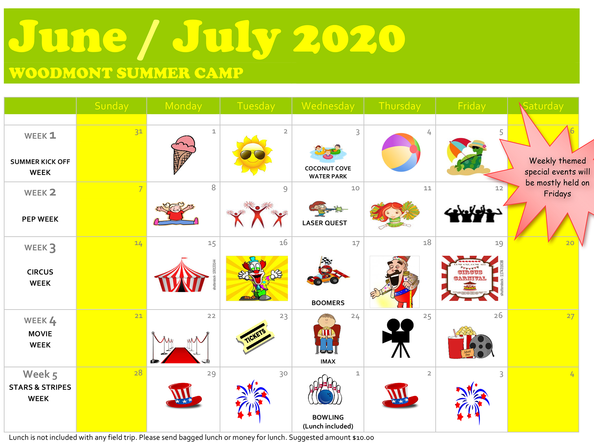 Calendar FL Woodmont Summer Camp