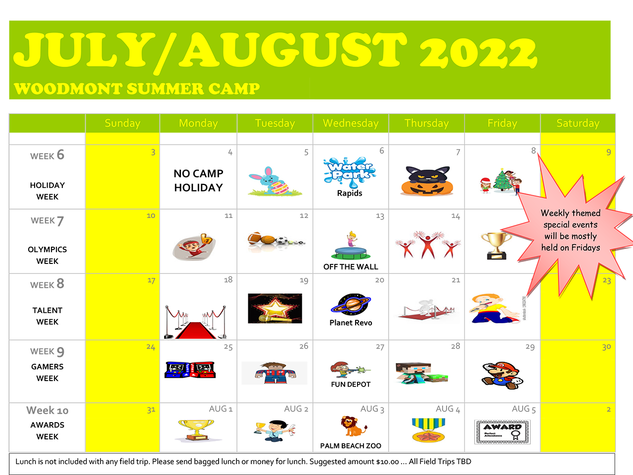 july - aug calendar